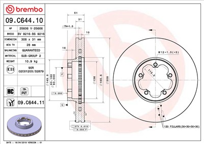 BREMBO 09.C644.11 EAN: 8020584227275.