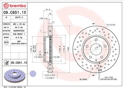 BREMBO 09.C651.1X EAN: 8020584324530.