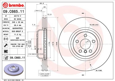 BREMBO 09.C665.11 EAN: 8020584311646.