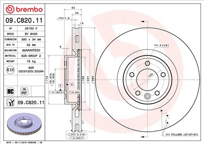 BREMBO 09.C820.11 EAN: 8020584311028.