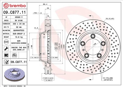 BREMBO 09.C877.11 EAN: 8020584222973.