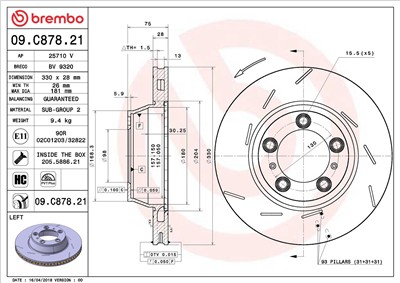 BREMBO 09.C878.21 EAN: 8020584233320.
