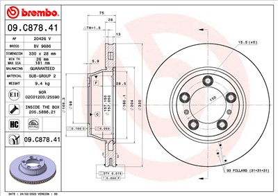 BREMBO 09.C878.41 EAN: 8020584323854.
