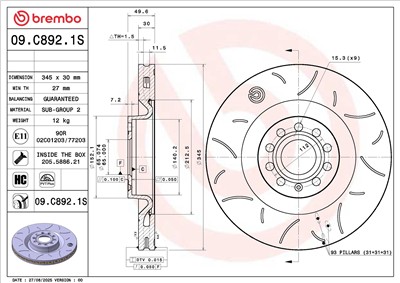 BREMBO 09.C892.1S