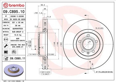 BREMBO 09.C895.11 EAN: 8020584224236.