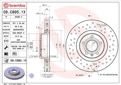 BREMBO 09.C895.1X EAN: 8020584323731.