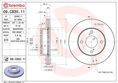 BREMBO 09.C935.11 EAN: 8020584234594.