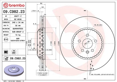 BREMBO 09.C982.23 EAN: 8020584316009.