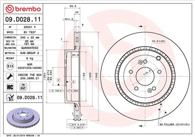 BREMBO 09.D028.11 EAN: 8020584234204.