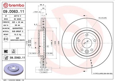 BREMBO 09.D063.11 EAN: 8020584233887.