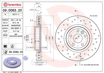 BREMBO 09.D063.2X EAN: 8020584343203.