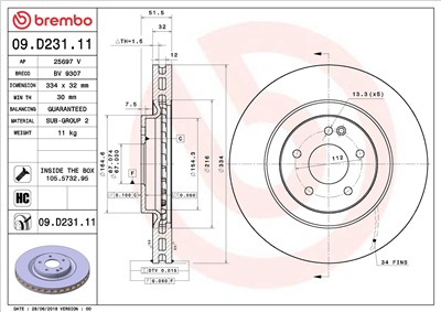 BREMBO 09.D231.11 EAN: 8020584234198.