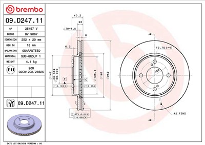 BREMBO 09.D247.11 EAN: 8020584234631.