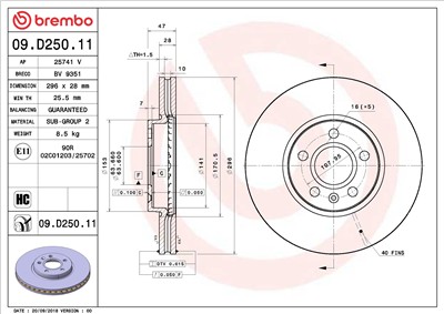 BREMBO 09.D250.11 EAN: 8020584234648.
