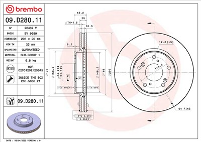 BREMBO 09.D280.11 EAN: 8020584228791.