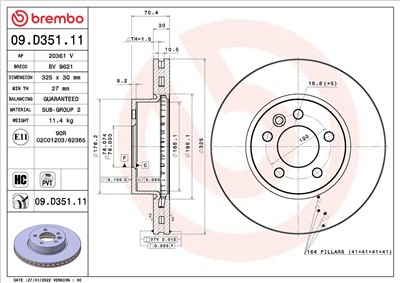 BREMBO 09.D351.11 EAN: 8020584319208.