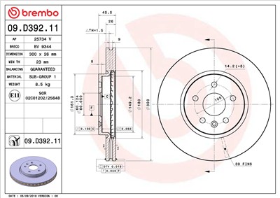 BREMBO 09.D392.11 EAN: 8020584234679.
