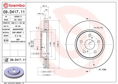 BREMBO 09.D417.11 EAN: 8020584238943.