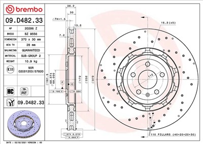 BREMBO 09.D482.33 EAN: 8020584316948.