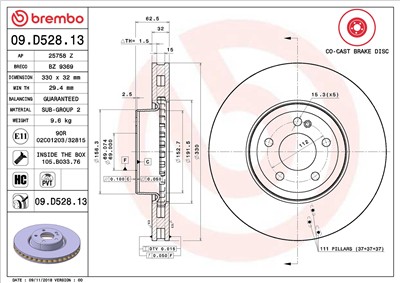 BREMBO 09.D528.13 EAN: 8020584232491.