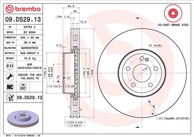 BREMBO 09.D529.13 EAN: 8020584231890.