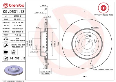 BREMBO 09.D531.13 EAN: 8020584233733.