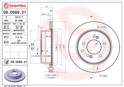BREMBO 09.D569.21 EAN: 8020584315316.