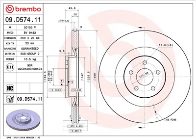 BREMBO 09.D574.11 EAN: 8020584318690.