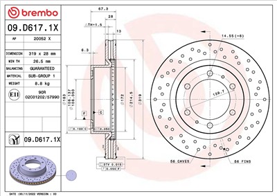 BREMBO 09.D617.1X EAN: 8020584323298.