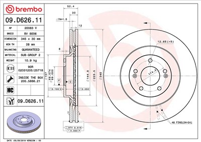BREMBO 09.D626.11 EAN: 8020584310830.