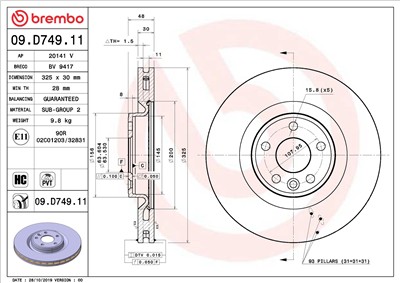 BREMBO 09.D749.11 EAN: 8020584310014.