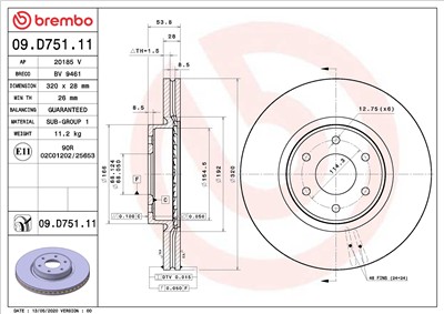 BREMBO 09.D751.11 EAN: 8020584312490.