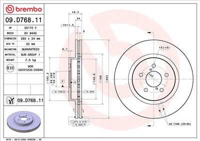 BREMBO 09.D768.11 EAN: 8020584317693.