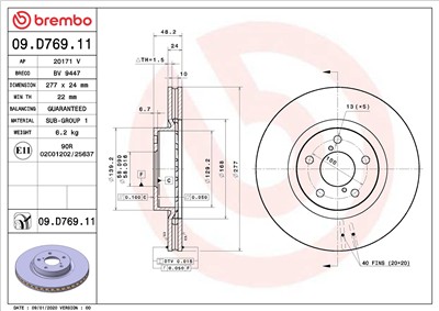 BREMBO 09.D769.11 EAN: 8020584311622.