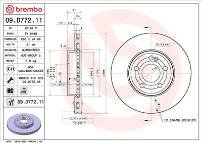 BREMBO 09.D772.11 EAN: 8020584313183.
