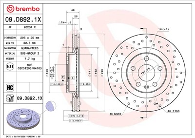 BREMBO 09.D892.1X