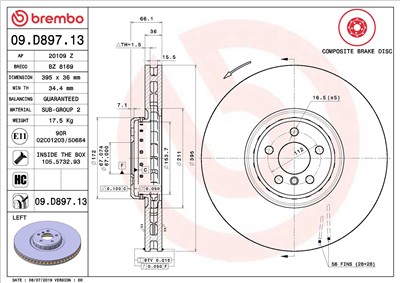 BREMBO 09.D897.13 EAN: 8020584238264.