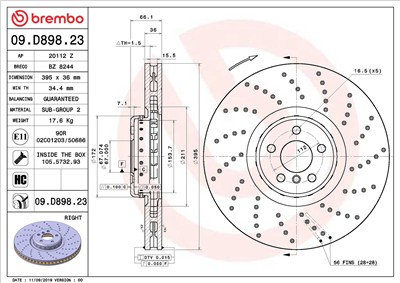 BREMBO 09.D898.23 EAN: 8020584238295.