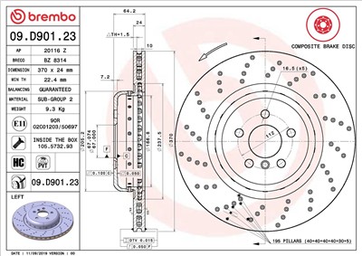 BREMBO 09.D901.23 EAN: 8020584238332.