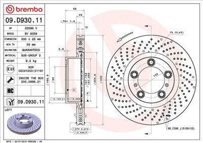 BREMBO 09.D930.11 EAN: 8020584312735.