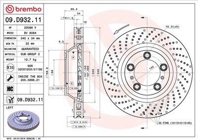 BREMBO 09.D932.11 EAN: 8020584312759.