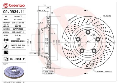 BREMBO 09.D934.11 EAN: 8020584310564.