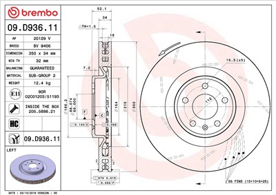 BREMBO 09.D936.11 EAN: 8020584315798.