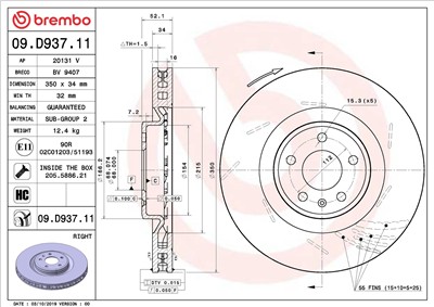 BREMBO 09.D937.11 EAN: 8020584315682.
