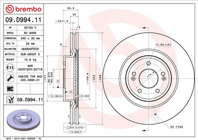 BREMBO 09.D994.11 EAN: 8020584317938.