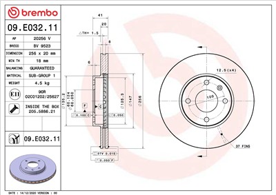 BREMBO 09.E032.11 EAN: 8020584313442.