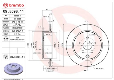 BREMBO 09.E098.11 EAN: 8020584313510.