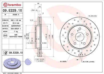 BREMBO 09.E229.1X EAN: 8020584340387.