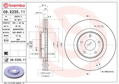 BREMBO 09.E235.11 EAN: 8020584313657.