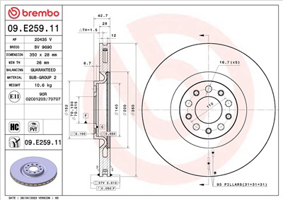 BREMBO 09.E259.11 EAN: 8020584324868.